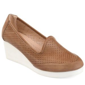 NWT Journee Safire light brown wedge loafers;  7.5